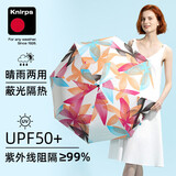 knirps德国遮阳伞超强防晒防紫外线晴雨伞黑胶三折太阳伞加固抗风女礼物