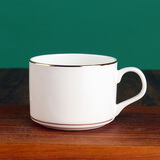 錦鳯锦凤骨瓷咖啡杯碟景德镇欧式简约咖啡套具矮 咖啡杯一杯一碟1勺 金边澳式单杯