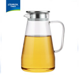 乐唯诗冷水壶大水杯大容量凉水壶家用玻璃水壶耐高温凉水杯水壶套装 乐韵高硼冷水壶【透明色】1.6L*1