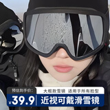 熊猫莎莎滑雪镜4009-银片 护目镜男女成人滑雪眼镜