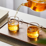 忆壶茶（YIHUTEA） 茶杯小品杯玻璃杯带把手耐热玻璃小茶碗品茗杯小杯子功夫茶具 100ml品杯2只