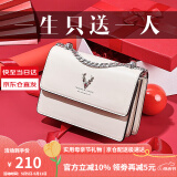 啄木鸟（TUCANO）母亲节礼物【明星同款】包包女包牛皮时尚单肩斜挎包女链条包实用 米白银鹿礼盒【幸运一鹿有你】