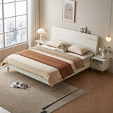 林氏家居床双人床1.5米高箱储物床现代简约榻榻米床收纳单人床家具JH4A 实木排骨架|白床+床垫 1800mm*2000mm