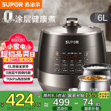 苏泊尔（SUPOR）【国家补贴】0涂层精钢球釜电压力锅6L双胆全自动智能预约 家用 SY-60YC6011Q电饭煲高压锅6-8人