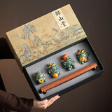 锦山堂招财貔貅办公室摆件玄关客厅电视柜装饰开业乔迁纪念品铜钱伴手礼 前程似锦-铜钱款+底座（礼盒装） 无规格