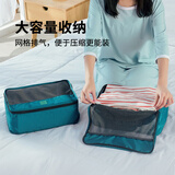 m square旅行收纳袋衣服物旅游收纳包便携出差行李箱整理袋 湖水蓝M*2