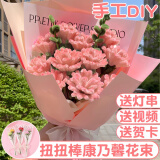 乐哲康乃馨扭扭棒花束手工diy材料包全套编织母亲节礼物520情人送妈妈
