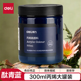 得力(deli)酞青蓝丙烯颜料300ml大容量墙绘手绘绘画彩绘DIY丙烯画大桶装大瓶73875女孩儿童礼物