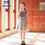 衣诺坊儿童六一演出公主裙主持人礼服女童夏款裙子小学生舞蹈大合唱表演