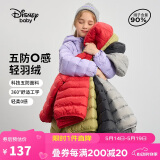 迪士尼（DISNEY）女童轻薄羽绒服耐脏油污90白鸭绒儿中大童衣服24冬DB431KE05紫130