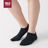 无印良品（MUJI）男女通用 合脚直角 袜口无橡筋袜 袜子 黑色5s 均码23-25cm