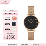 丹尼尔惠灵顿（DanielWellington）dw手表女 简约时尚欧美腕表石英女士手表 生日礼物送女友 28mm女表-黑盘玫瑰金钢带/DW217