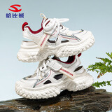 哈比熊（HOBIBEAR）童鞋儿童凉鞋夏季单网轻便跑步鞋透气男女童运动凉鞋3021米红34码