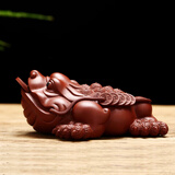 金镶玉茶宠摆件 手工家用茶道配件蟾蜍茶宠紫砂金蟾茶桌茶室茶玩茶具 F 大红袍金蟾