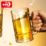 青苹果玻璃茶加厚耐热防烫把杯家庭客厅办公啤酒杯 啤酒杯【单只试用装】