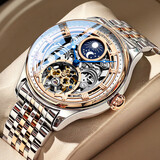 马克华菲（MARK FAIRWHALE）手表男士自动镂空机械手表学生国表瑞士品质圣新年礼物送老公6100