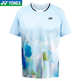 YONEX新款yonex尤尼克斯羽毛球服情侣短袖速干运动服上衣 男款-110155BCR-珍珠蓝 2XL