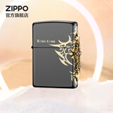 ZIPPO打火机防风煤油之宝 侧十字官方原装 生日礼物送男友送长辈 黑冰款 ZBT-1-33a