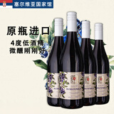 乌拉纳茨【塞尔维亚国家馆】原瓶进口蓝莓樱桃果酒女士微醺低度水果酒年货 蓝莓果酒750ml*4瓶装