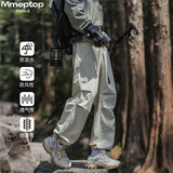 MMOPTOP户外登山工装裤子春夏季男士冰丝薄款直筒伞兵休闲裤MXXK22杏M