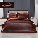 西部水牛 牛皮席水牛皮凉席真皮席子加厚头层1.8m米床软席硬席单人双人 1.35*2.0米特厚4.5MM软席（两件套）