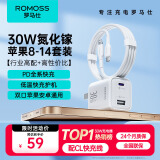罗马仕苹果充电器30W氮化镓快充套装兼容PD20W适用iPhone11/12/13/14promax数据线Type-C手机ipad快充头