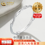 中国黄金（CHINA GOLD）莫比乌斯环银手镯足银时尚款素圈镯子银手环母亲节生日礼物送女友 【京速达】莫比乌斯手镯 15g±1g