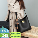 viney牛皮包包女包品牌水桶包轻奢单肩斜挎包生日礼物高级感送女友老婆