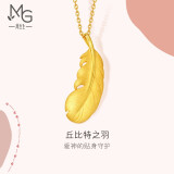周生生黄金吊坠 爱情密语羽毛挂坠女 不含链86820P计价2.25克