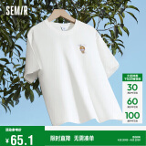 森马（Semir）【多彩凉感T】短袖t恤女夏中长款宽松舒适刺绣上衣109324100007