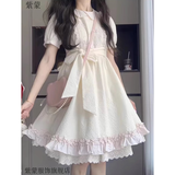 紫蒙连衣裙夏季法式2026新款公主蓬蓬裙学生小个子女生衣服夏天短裙子 杏色 均码 (可备注码数)