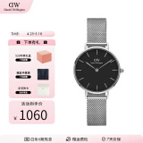 丹尼尔惠灵顿（DanielWellington）dw手表女 简约时尚欧美腕表石英女士手表 生日礼物送女友 28mm女表-黑盘典雅银钢带/DW218