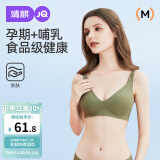 婧麒（JOYNCLEON）哺乳内衣夏季薄款孕妇文胸产后喂奶专用聚拢防下垂 绿 L jwx10300