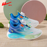 回力女童运动鞋秋季儿童鞋子休闲网面透气男童跑步鞋1381蓝绿30
