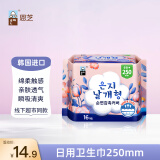 恩芝（Eunjee）韩国进口日用卫生巾250mm16片 云感亲肤绵柔护翼型超薄瞬吸姨妈巾