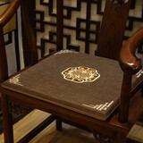 华幔盛庭汽车坐垫圈椅坐垫茶椅垫子餐椅座垫 陶然居褐色(3cm海绵)45*45cm