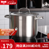 Momscook不锈钢汤锅304食品级加厚高汤锅小汤锅电磁炉煲汤锅深汤锅 汤锅（TL2218） 22cm 6L