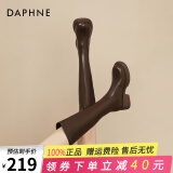 达芙妮（DAPHNE）厚底靴子女长筒靴2025新款秋冬季复古百搭高跟增高抗寒学生瘦瘦靴 棕色 36
