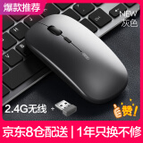 英菲克（INPHIC）M1无线鼠标可充电办公蓝牙三模电量显示静音便携适用于惠普华硕苹果IPAD笔记本电脑无限轻音 【新升级手感+无线-2.4G充电板】灰色