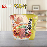 统一巧面馆 油泼辣子酸汤面 桶面 116g*12桶 整箱装 方便面泡面速食面
