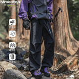 MMOPTOP户外登山工装裤子春夏季男士冰丝薄款直筒伞兵休闲裤MXXK22黑L