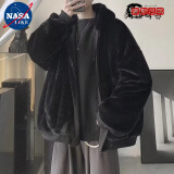 NASALIKE双面穿棉衣男秋冬季韩版潮流宽松仿羊羔绒棉服潮牌棉袄毛绒外套 高质量MY10黑色 XL