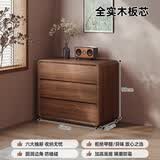 众淘实木梳妆台斗柜一体卧室简约现代2025新款床尾柜书桌可转角化妆桌 【实木斗柜】60cm三斗柜