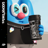 UOOHA多巴胺保温杯陶瓷覆层内胆咖啡杯便携吸管杯子送男生送女生礼物 【陶瓷涂层】音跃百分百-黑色490ml