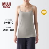 无印良品（MUJI）女式 棉冬季 吊带衫 轻薄舒适 FCA51C3A 浅灰棕色 S（155/80A）