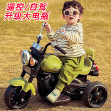 洛聪儿童电动摩托车男女宝宝三轮摩托车可坐人1-6岁小孩子充电玩具车 清新绿遥控：双电瓶+双驱+全功能 宝宝小朋友过生日周岁礼物