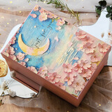 柯柯安（KEKEAN）礼物盒生日礼盒空盒大号礼物包装盒子伴手礼盒高级感送女生礼品盒 粉色樱花油画 4号32*24*11cm