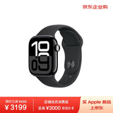 Apple Watch Series 10 GPS+蜂窝款42毫米亮黑色铝金属表壳黑色运动型表带M/L MWXN3CH/B*企业专享
