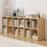 立太（LEADTEK）全实木书架置物架落地实木书柜展示柜学生收纳柜矮柜柜子储物柜 全实木【加深12格】180x30x60cm-送防撞角套