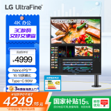 LG 27.6英寸 NanoIPS 16:18 魔方屏 Type-C90W充电 Ergo支架 设计师主播程序员 办公显示器 28MQ780